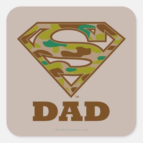 Camo Super Dad Square Sticker