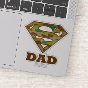 Camo Super Dad Sticker