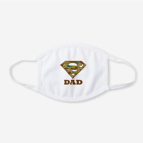 Camo Super Dad White Cotton Face Mask