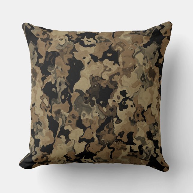 Camo Swirl Abstract 2 Throw Pillow (Front)