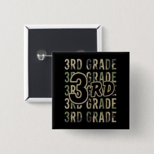 Camo Team 3rd Grade Squad Back To School Teacher  Button