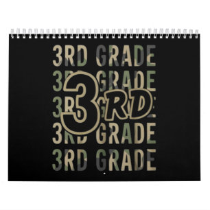 Camo Team 3rd Grade Squad Back To School Teacher  Calendar