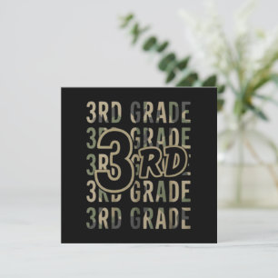 Camo Team 3rd Grade Squad Back To School Teacher Card