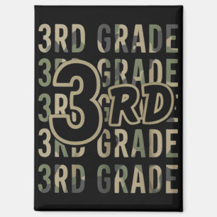 Camo Team 3rd Grade Squad Back To School Teacher Magnet