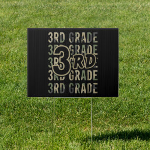 Camo Team 3rd Grade Squad Back To School Teacher Sign