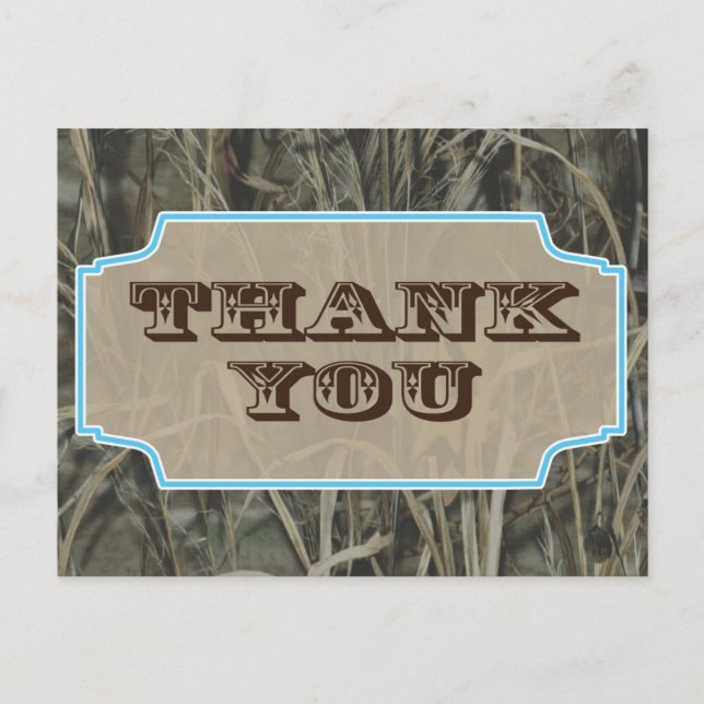 Camo Thank you postcards Blue (Front)