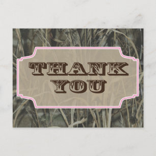 Camo Thank you postcards Pink