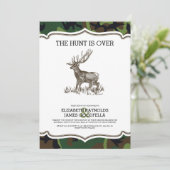 Camo The Hunt is Over Wedding Invitations (Standing Front)