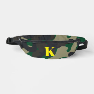 Camo-themed Monogram Military Army Green Soldier Fanny Pack