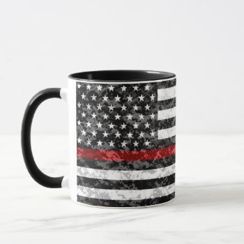 Camo Thin Red Line Flag Mug by ThinBlueLineDesign at Zazzle