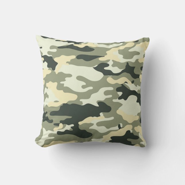 Camo Throw Pillow. Throw Pillow (Front)