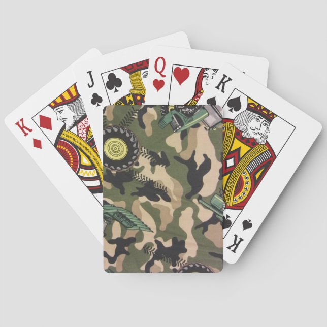 Camo & Tractors Poker Cards (Back)
