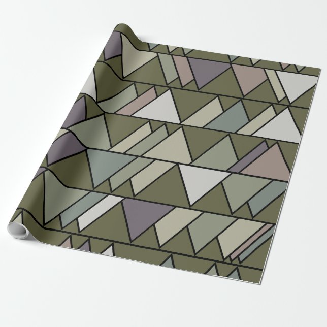 Camo Triangles  Wrapping Paper (Unrolled)