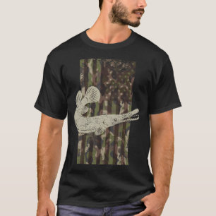 Camo US Flag American Alligator Gar Fishing graphi T-Shirt