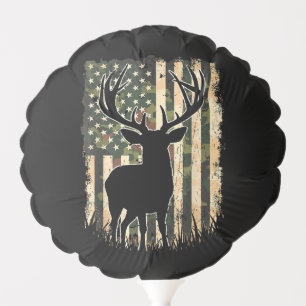 Camo US Flag Deer Hunting Camoflage Hunter Balloon