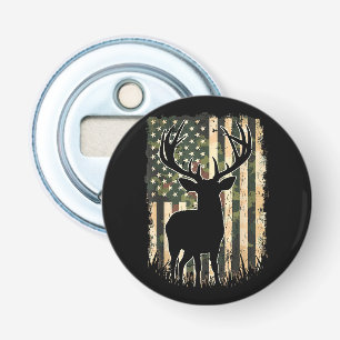 Camo US Flag Deer Hunting Camoflage Hunter Bottle Opener