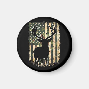 Camo US Flag Deer Hunting Camoflage Hunter Magnet