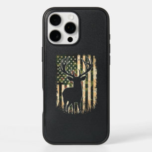 Camo US Flag Deer Hunting Camoflage Hunter iPhone 16 Pro Max Case