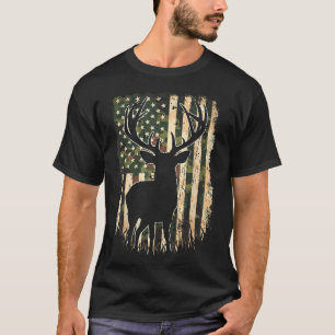 Camo Us Flag Deer Hunting Camoflage T-Shirt