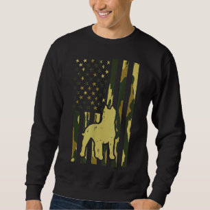 Camo Us Flag Pitbull Vintage Patriot Pittie Dog Lo Sweatshirt