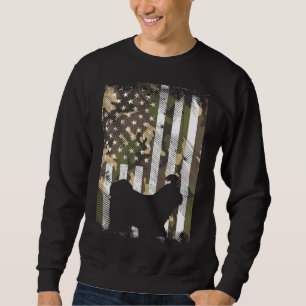 Camo Us Flag Shih Tzu Vintage Patriotic Dog Owner Sweatshirt