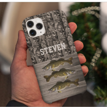 Camo Walleye Fishing Name Men Sports Cool Iphone 13 Case by TheShirtBox at Zazzle