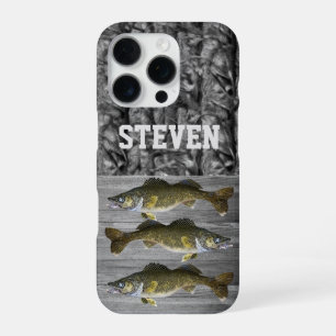 Camo Walleye Fishing Name Men Sports Cool iPhone 16 Pro Case