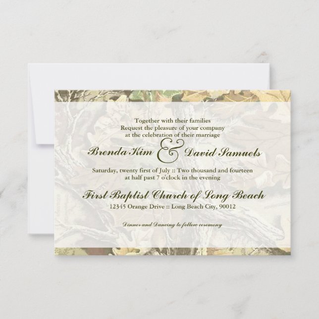 Camo Wedding Invitation (Front)