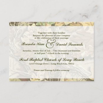Camo Wedding Invitation by CleanGreenDesigns at Zazzle