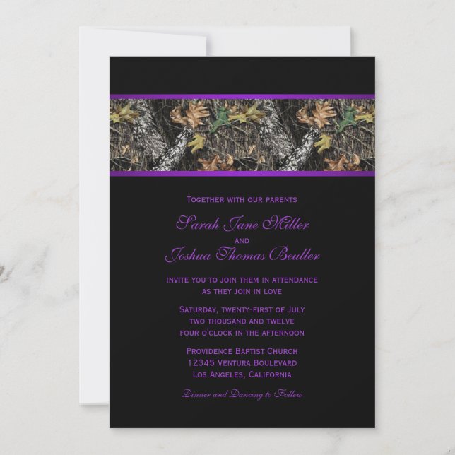 Camo Wedding Invitations (Front)