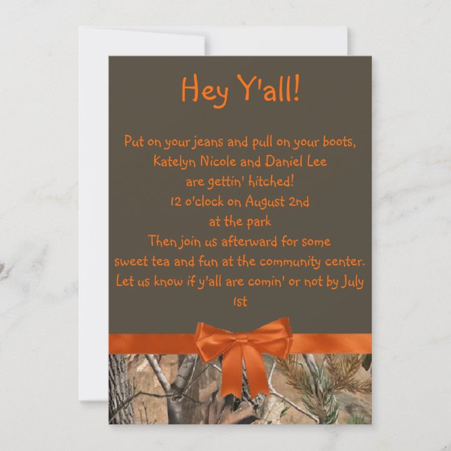 Camo Wedding Invite (Front)