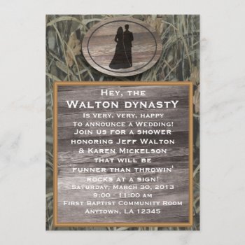 Camo Wedding Shower Invitation by aaronsgraphics at Zazzle
