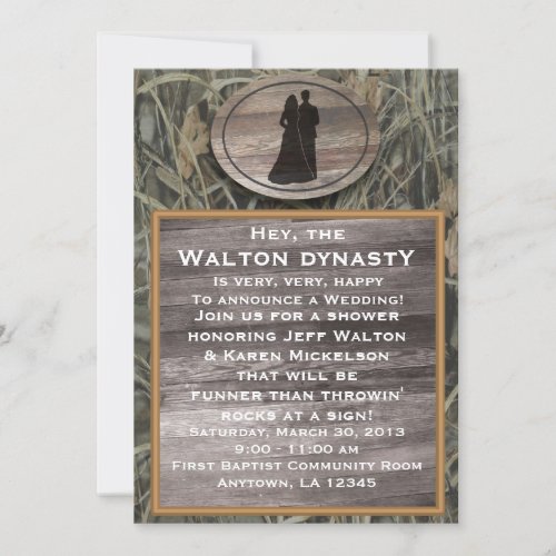 Camo Wedding Shower Invitation