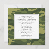 Camo Wedding Shower or Party Invitation (Front)