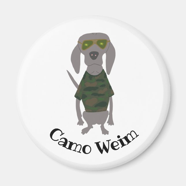 Camo Weim Weimaraner Gray Ghost Dog Magnet (Front)
