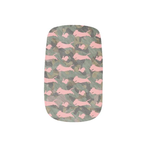 Camo Wirehair Dachshund Nail Art