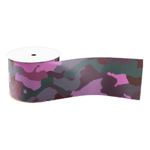 Camo with Pink Grosgrain Ribbon