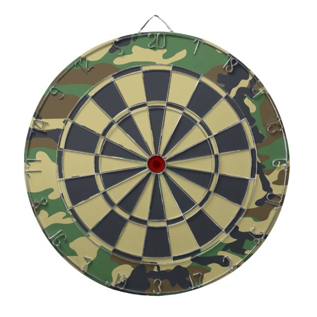 Camo Woodland Camouflage Dart Board (Front)
