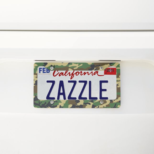 Camo Woodland License Plate Frame (On Car)
