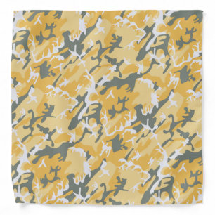 Camo Yellow Gray White Cloth Bandana