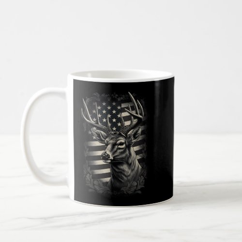 Camoflage American Flag Antlers Deer Hunting Tank Coffee Mug