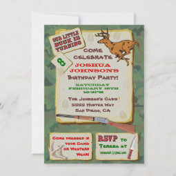 Camoflage Deer Hunting Birthday Party Invitation | Zazzle