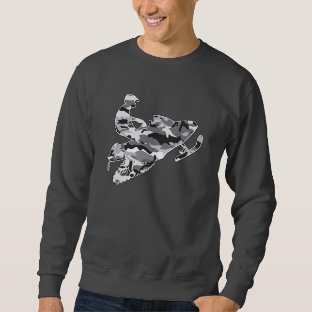 Camoflage Grey Snowmobiler Sweatshirt (Front)