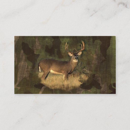 Customizable Camoflage Grunge Big Buck- Business Card