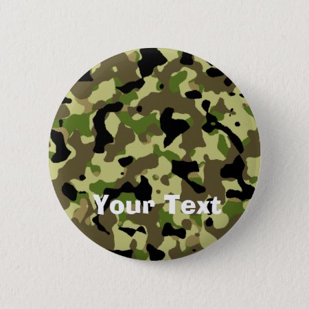 Camoflage Khaki Commando Game Badge Name Tag Button