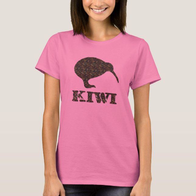Camoflage Kiwi Long Sleeve Womens Shirt (Front)