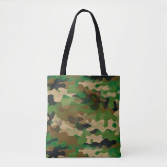 Camoflage-Style All-Over Print Tote Bag