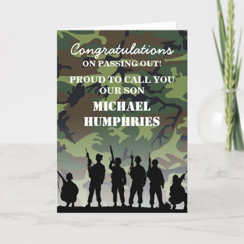 Camoflauge Army  Congratulations Soldier Card
