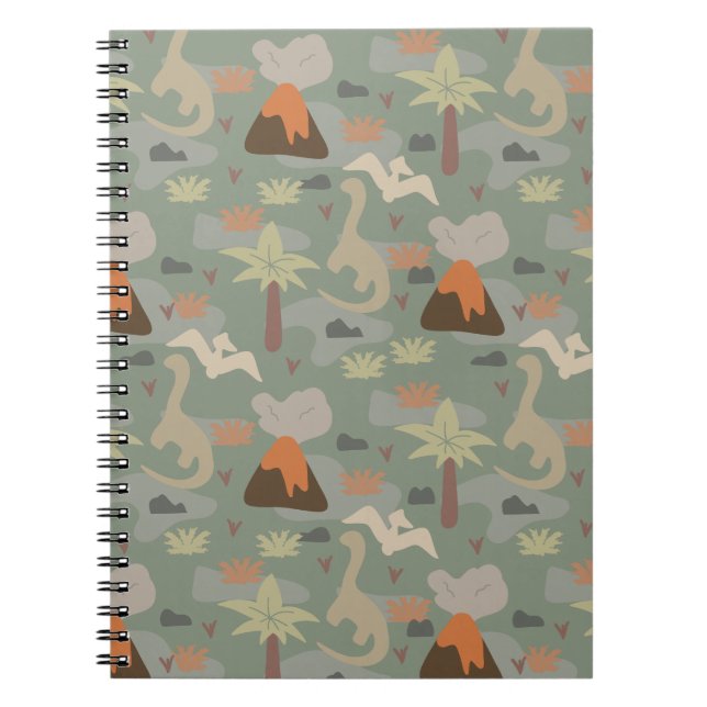 Camoflauge Dinosaurs and Volcanoes Notebook (Front)