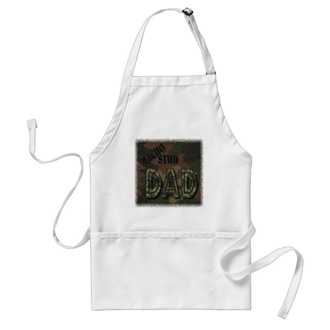 CAMOFLAUGE MACHO STUD DAD! MANLY GIFT ADULT APRON (Front)